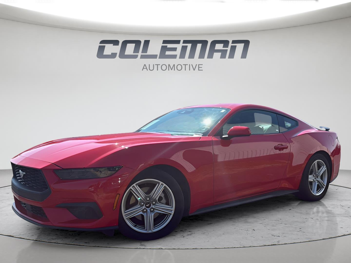2026 Ford Mustang EcoBoost Premium in Race Red — front three-quarter view