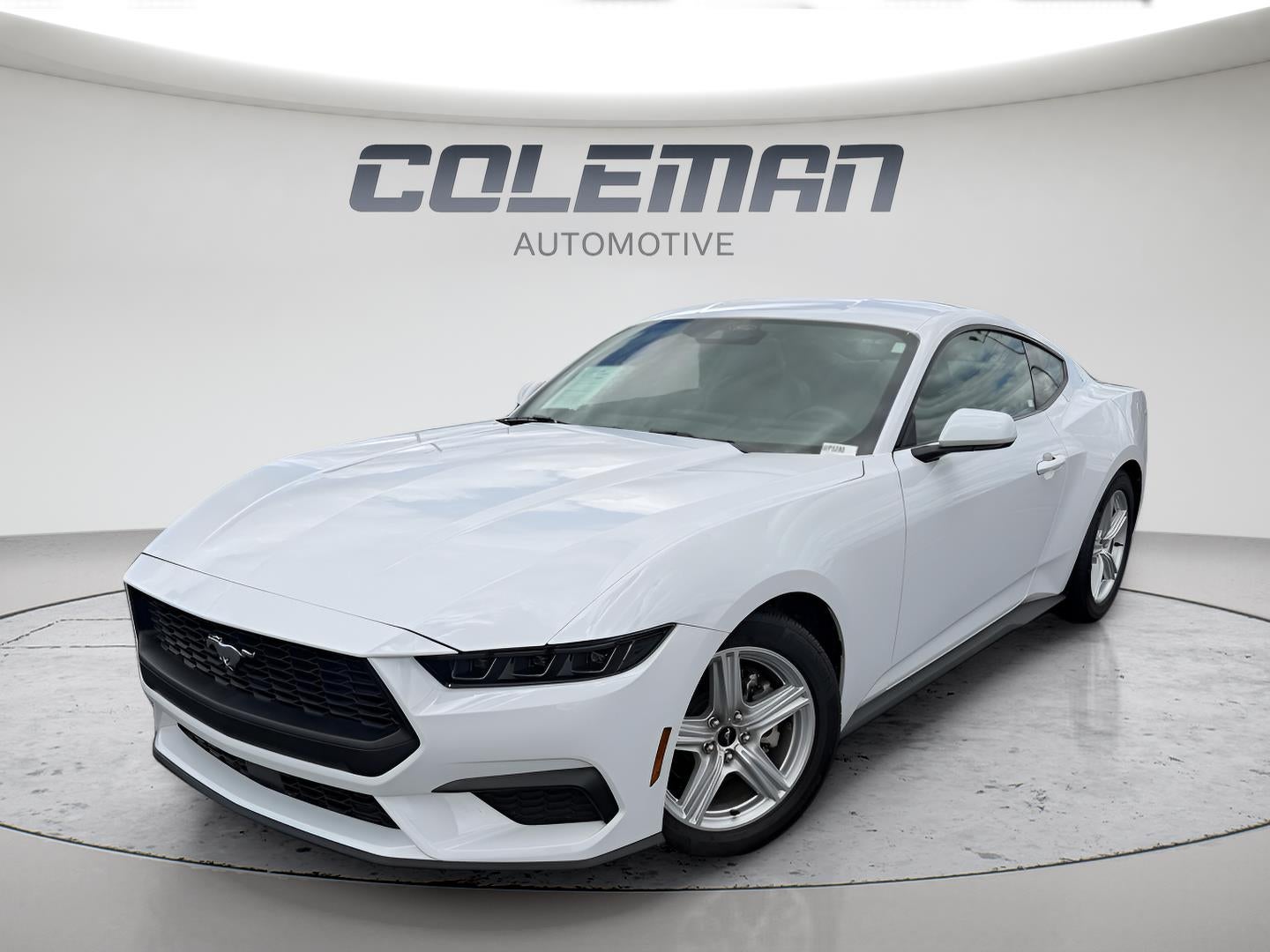 2026 Ford Mustang EcoBoost Premium in Oxford White — front three-quarter view