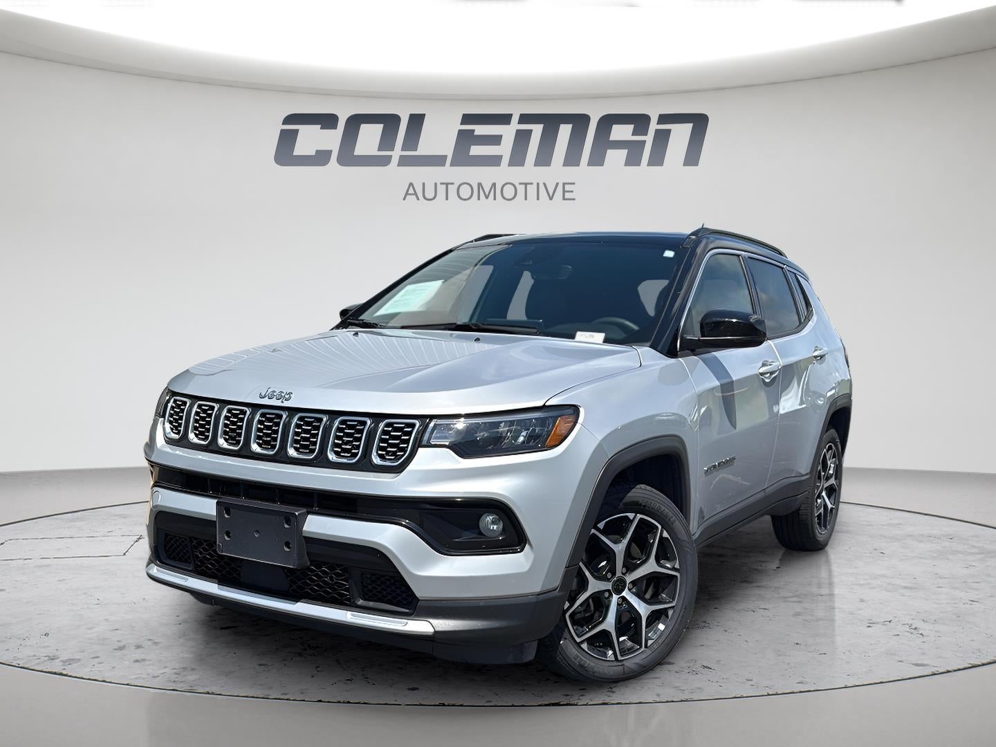 2025 Jeep Compass Limited in Silver Zynith Metallic Clearcoat — front three-quarter view