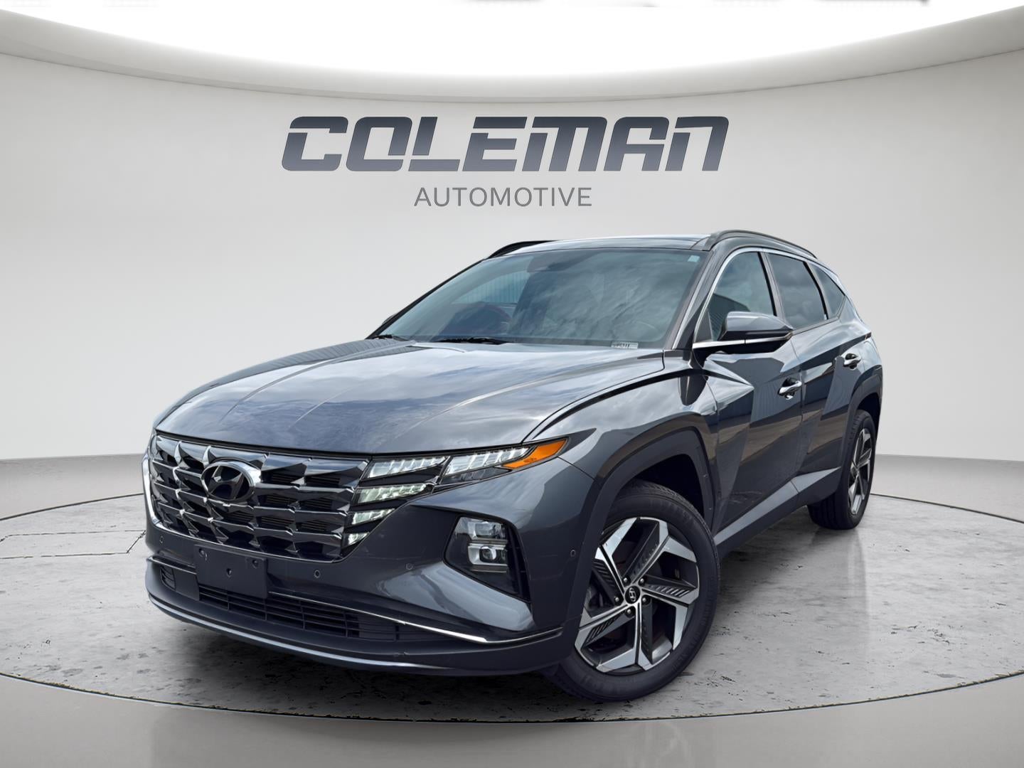 2023 Hyundai Tucson Limited in Portofino Gray — front three-quarter view
