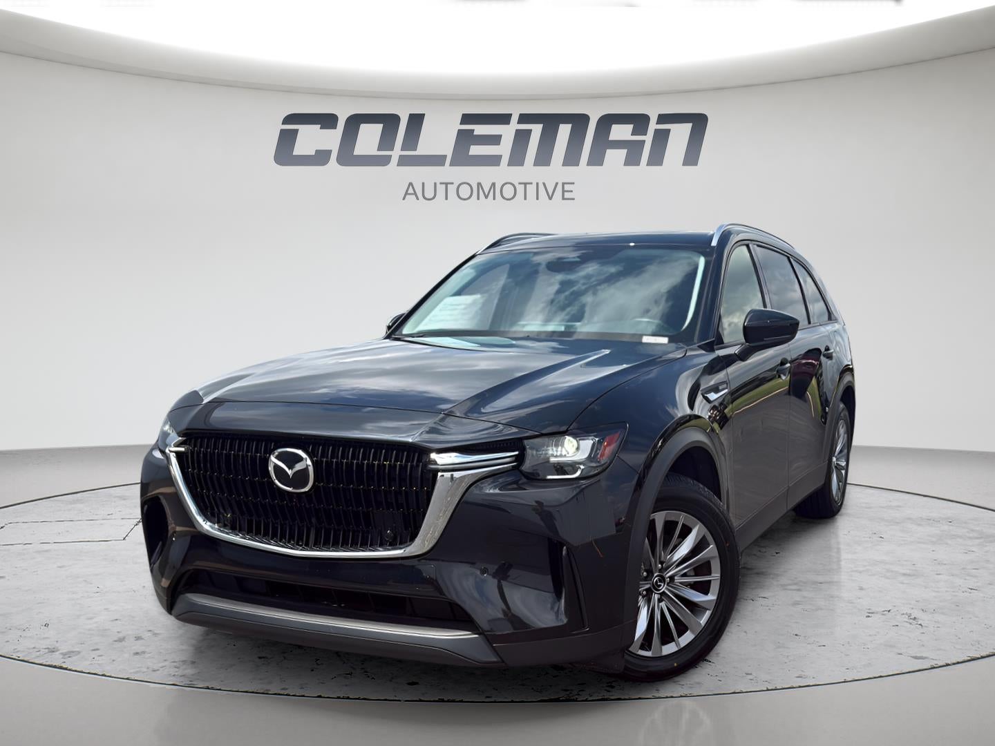 2025 Mazda Mazda CX-90 Preferred Package in Jet Black Mica — front three-quarter view