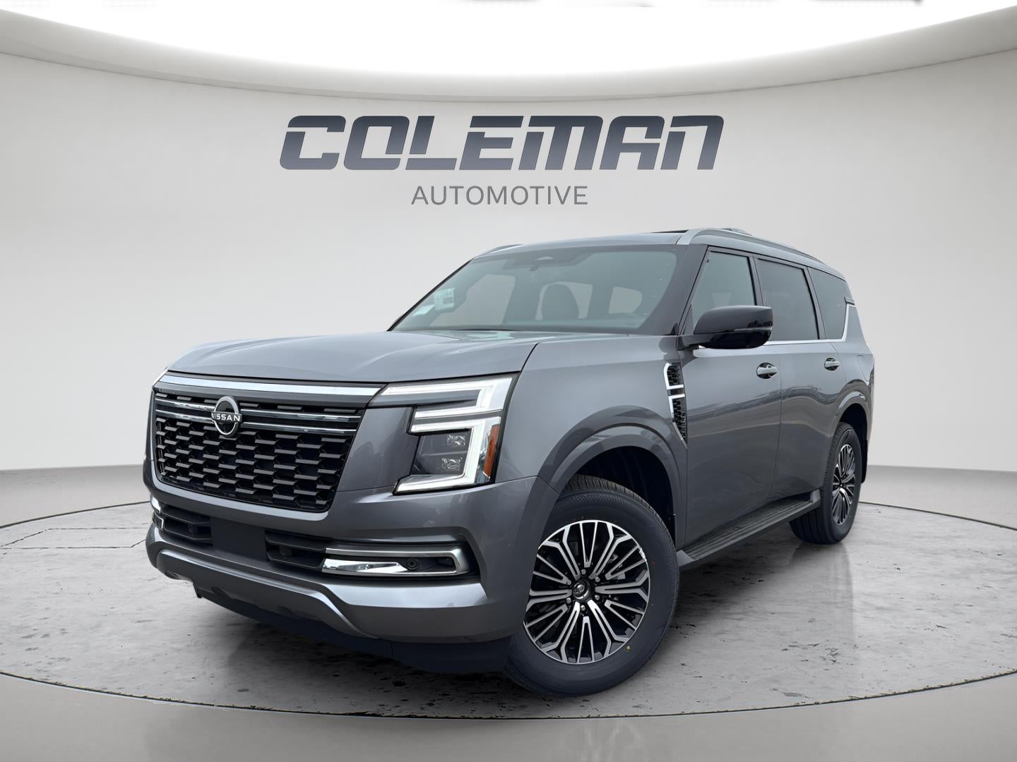 2026 Nissan Armada SL in Gun Metallic — front three-quarter view